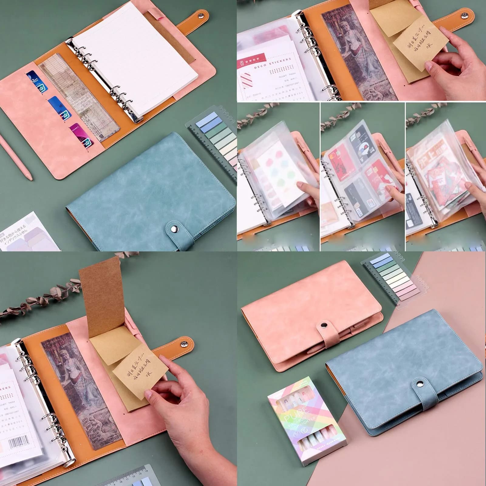 tutata A5 PU Leather Notebook Binder 18.1 cm (7 x 9.25 IN) | Refillable 6-Ring Cover for A5 Filler Paper - view 4