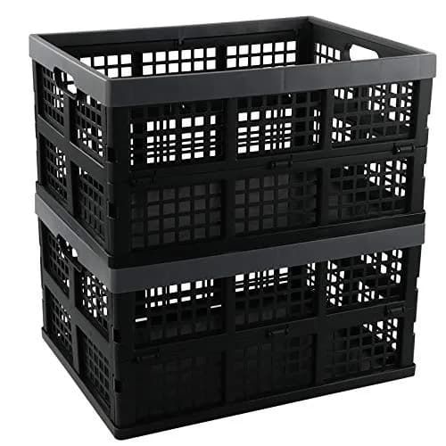 Sosody 34 L Plastic Storage Milk Crates, Large Collapsible Basket | Foldable, Durable & Spacious (70-120c) thumbnail 1