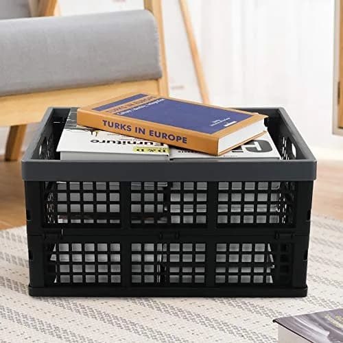 Sosody 34 L Plastic Storage Milk Crates, Large Collapsible Basket | Foldable, Durable & Spacious (70-120c) thumbnail 4