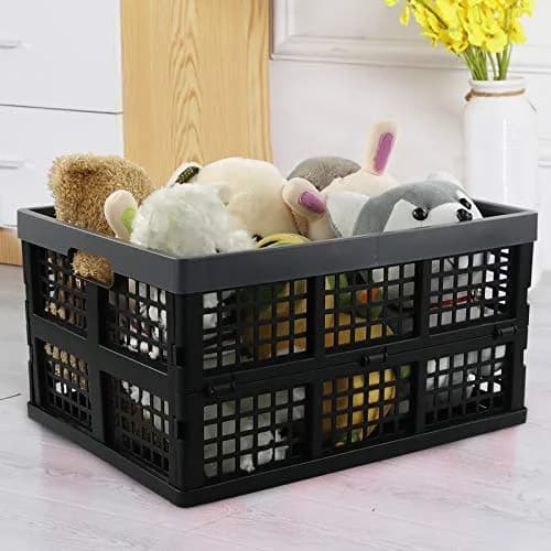 Sosody 34 L Plastic Storage Milk Crates, Large Collapsible Basket | Foldable, Durable & Spacious (70-120c) thumbnail 5