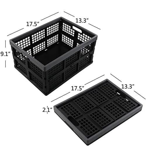 Sosody 34 L Plastic Storage Milk Crates, Large Collapsible Basket | Foldable, Durable & Spacious (70-120c) thumbnail 2