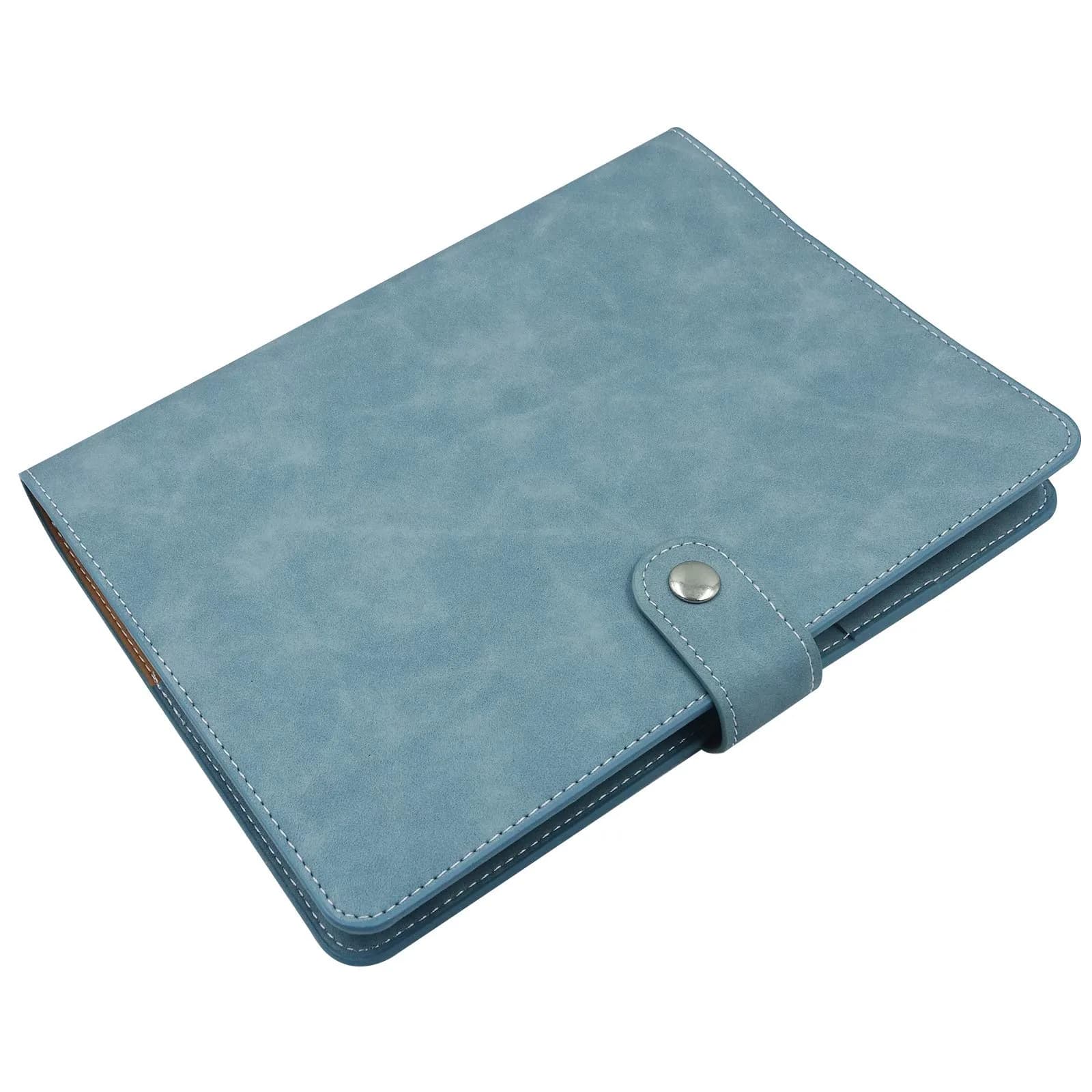 tutata A5 PU Leather Notebook Binder Cover, Refillable 6-Ring, Cyan | Holds 80-100 Sheets - main product image