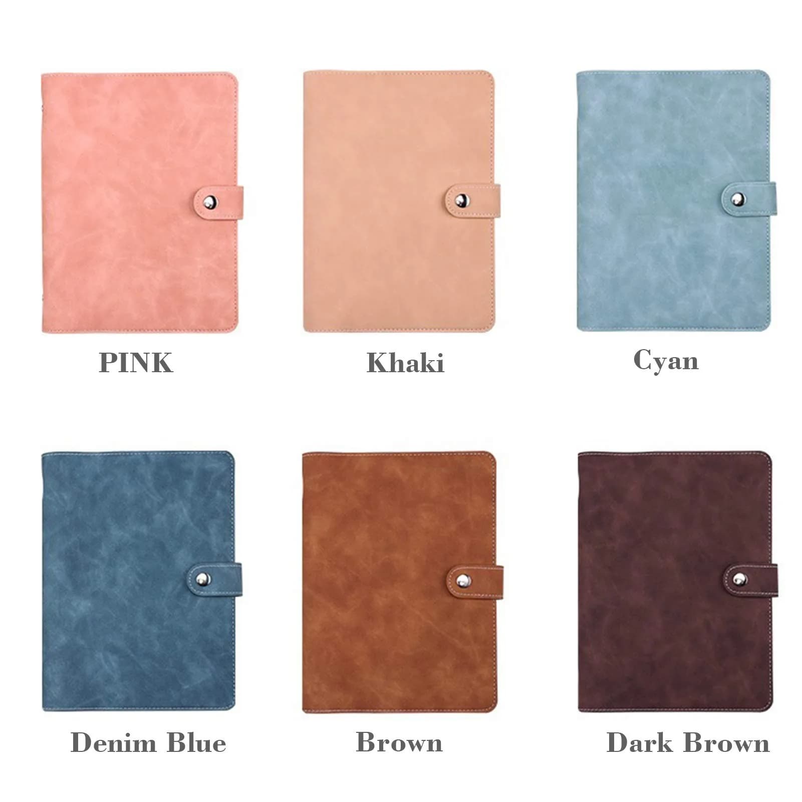 tutata A5 PU Leather Notebook Binder Cover, Refillable 6-Ring, Cyan | Holds 80-100 Sheets - view 7