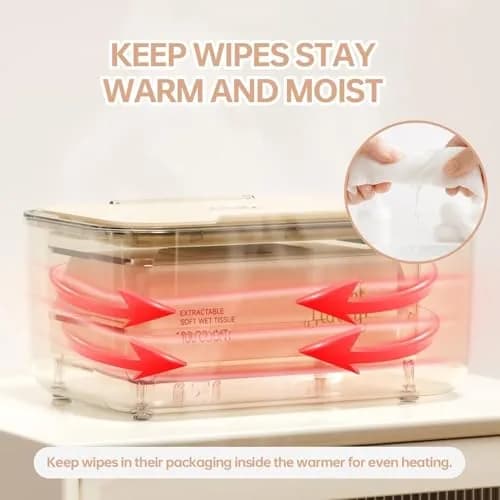 Chefhandy Yellow Baby Wipe Warmer with Surround Heating & 3 Heat Settings | Large Capacity for 100 Wipes thumbnail 7