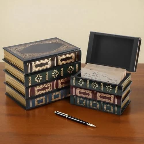 Tosnail Decorative Book Boxes Set of 2 | Rustic Flower Pattern, 20cm (7.9") x 14cm (5.4") x 16cm (6.1") thumbnail 5