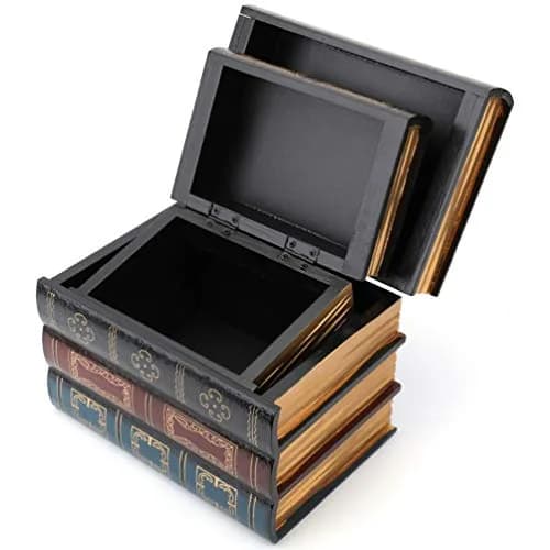 Tosnail Decorative Book Boxes Set of 2 | Rustic Flower Pattern, 20cm (7.9") x 14cm (5.4") x 16cm (6.1") thumbnail 7