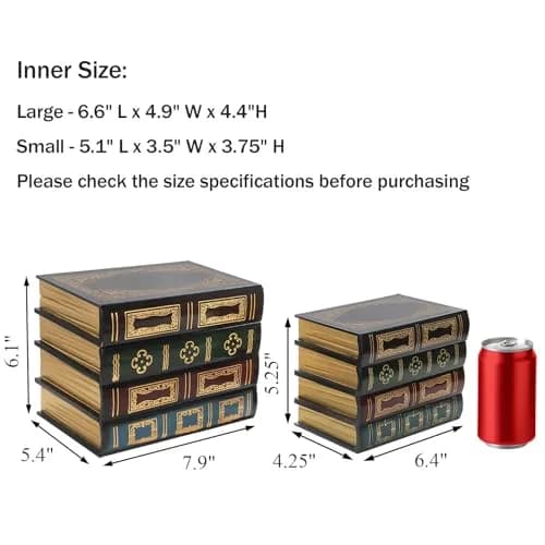 Tosnail Decorative Book Boxes Set of 2 | Rustic Flower Pattern, 20cm (7.9") x 14cm (5.4") x 16cm (6.1") thumbnail 2