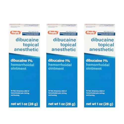 RUGBY LABORATORIES Dibucaine Hemorrhoid Ointment 1% | Fast-Acting Relief for Pain & Itching (70-120 chars) — 1 Ounce