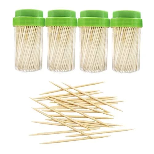 BLUE TOP Bamboo Toothpicks 1000 PCS in 4 Bottles | Eco-Friendly Natural Bamboo, Sturdy & Smooth (70-120 chars) thumbnail 1