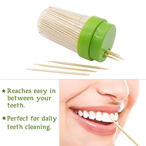 BLUE TOP Bamboo Toothpicks 1000 PCS in 4 Bottles | Eco-Friendly Natural Bamboo, Sturdy & Smooth (70-120 chars) thumbnail 3