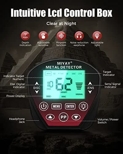 MIYAY Professional Metal Detector for Adults with LCD Display & 5 Modes | 10-inch Waterproof Search Coil & 2.1 kg thumbnail 5
