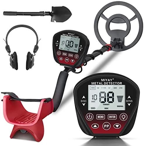MIYAY Professional Metal Detector for Adults with LCD Display & 5 Modes | 10-inch Waterproof Search Coil & 2.1 kg thumbnail 1