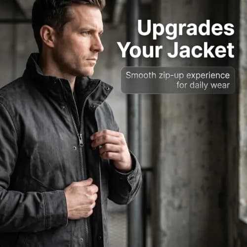 MebuZip #8 18 Inch Black Nickel Teeth Separating Jacket Zipper for Men (RH) | Heavy Duty Metal Zipper for Jackets thumbnail 4