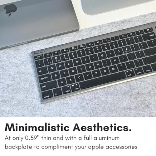 Macally ACEBTKEYSG Wireless Bluetooth Keyboard for Mac - 110 Keys, 20 Shortcuts, Numeric Keypad, Space Gray thumbnail 6