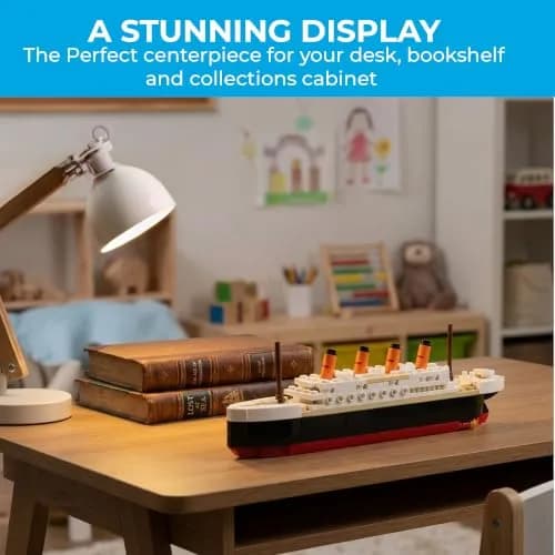 Brick Loot Titanic Building Set, 217-Pcs Historic Ocean Liner Brick Display | STEM Learning Toy for Kids & Adults thumbnail 6