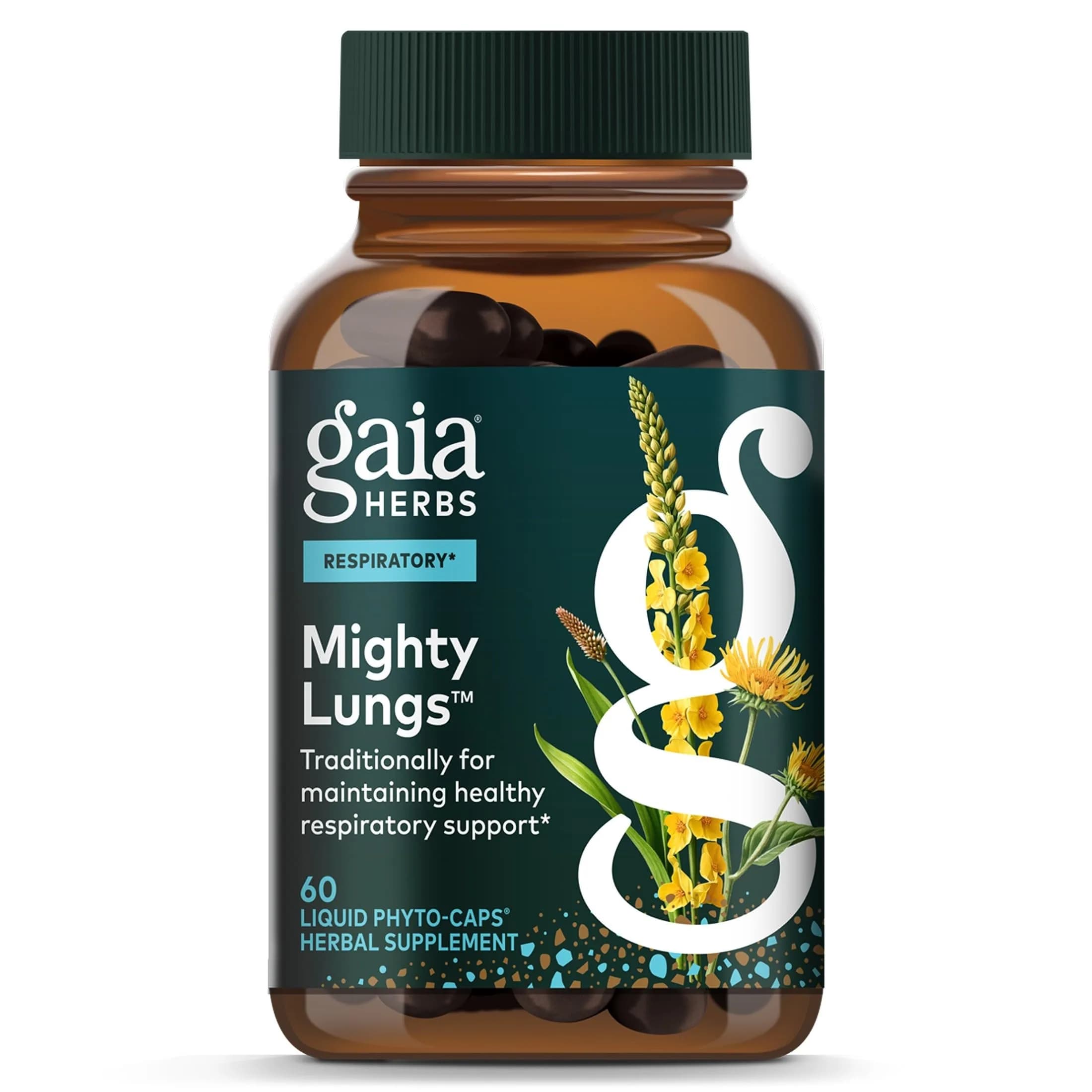 Gaia Herbs Mighty Lungs Vegan Capsules 60 Count (180 Vegan Capsules) | Supports Respiratory Health