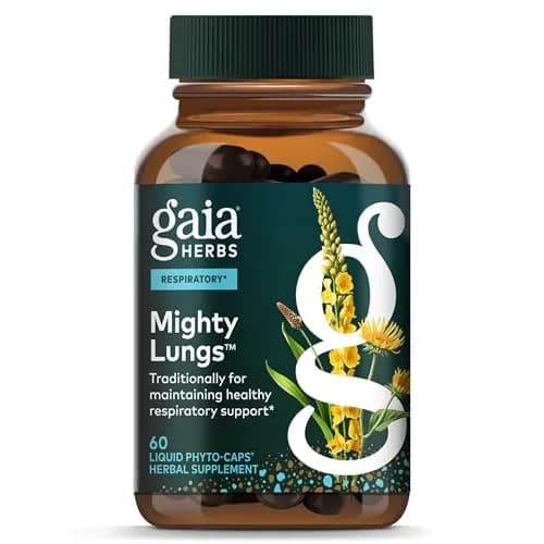 Gaia Herbs Mighty Lungs Vegan Capsules 60 Count (180 Vegan Capsules) | Supports Respiratory Health thumbnail 1