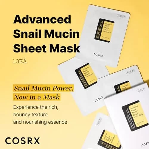 COSRX Snail Mucin Sheet Mask 10 EA with Snail Mucin Serum | Hydrating & Nourishing thumbnail 2