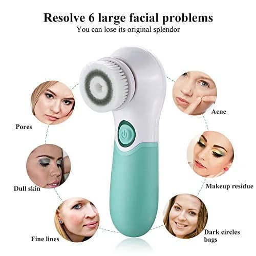 TOUCHBeauty Facial Cleansing Brush Electric Face Exfoliating Massage Brush 2-Speed Deep Cleaning, 3 Heads, Waterproof, AA Battery thumbnail 7