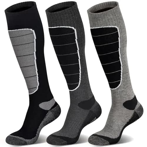 Hylaea Merino Wool Ski Socks Large | Thermal Knee-high Snowboarding Socks thumbnail 1
