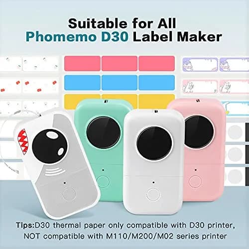 Phomemo Labels-D30 Adhesive Thermal White Label Paper 12mm x 40mm | Water & Abrasion Resistant, BPA Free (70-120 chars) thumbnail 3