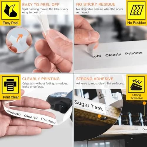 LabelPros Compatible Dymo D1 Label Tape 45013 12mm x 7m Black on White (6 Refills) | Laminated & Durable for LabelManager thumbnail 5