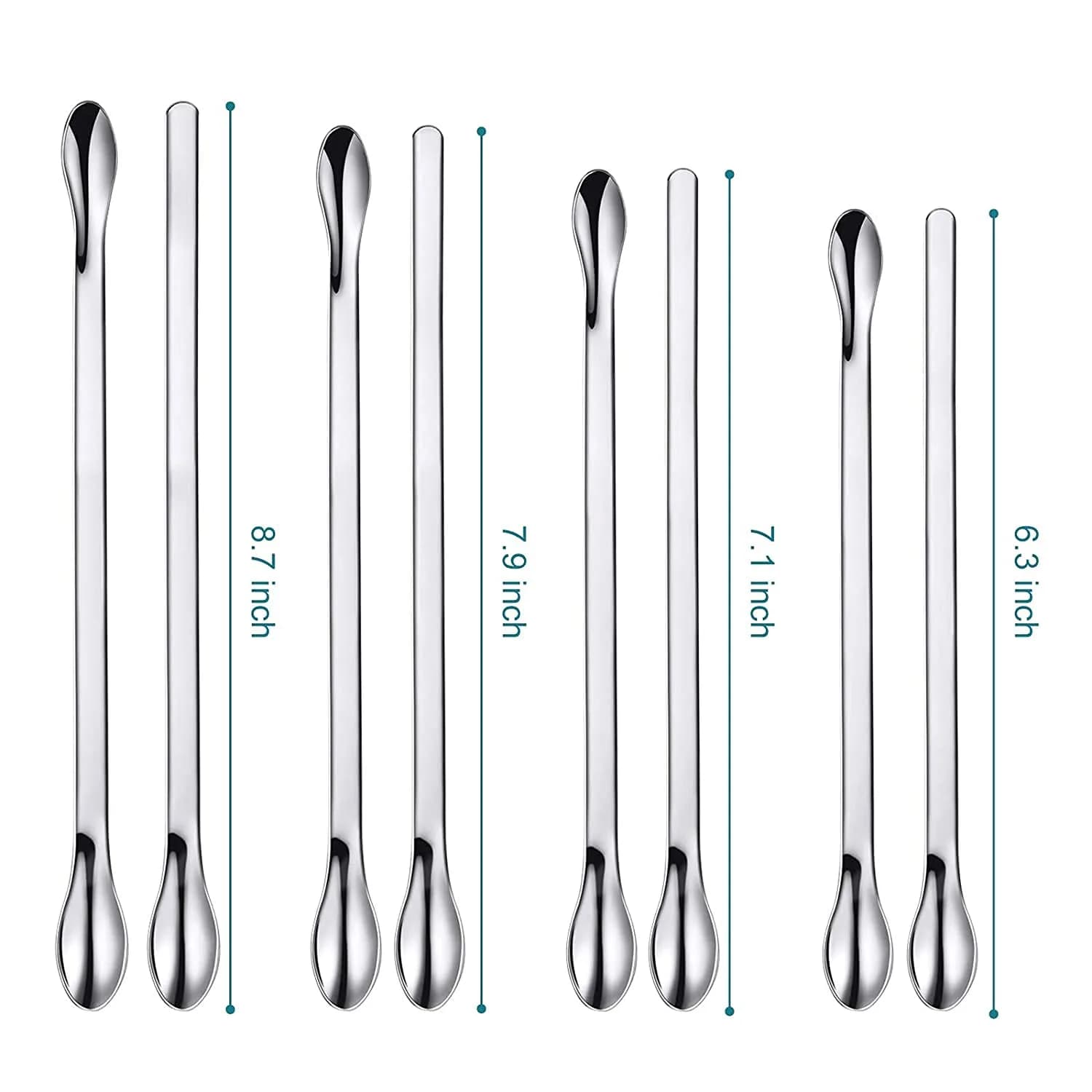 Foosi Stainless Steel Lab Spatula Set 25Pcs (22 Count) | Precision Scoops for Lab & Hobby Use - view 2