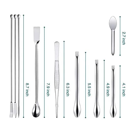 Foosi Stainless Steel Lab Spatula Set 25Pcs (22 Count) | Precision Scoops for Lab & Hobby Use thumbnail 3