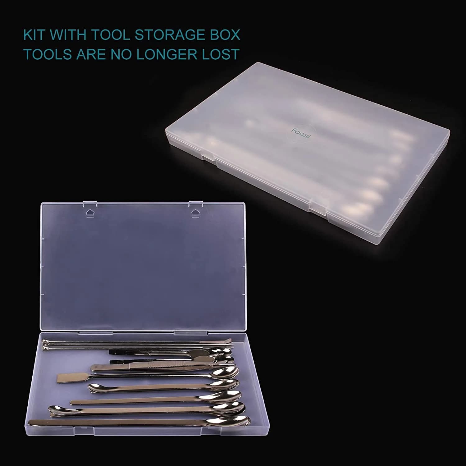 Foosi Stainless Steel Lab Spatula Set 25Pcs (22 Count) | Precision Scoops for Lab & Hobby Use - view 4
