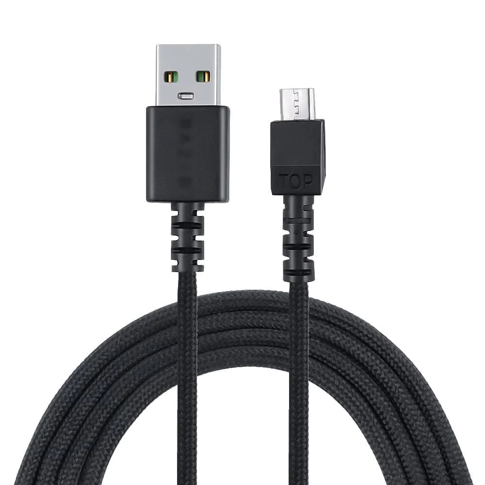HUYUN USB Charging Cable for Razer Naga Pro & DeathAdder V2 pro & Basilisk & Viper Ultimate 1.9m | Compatible with Razer Hyperspeed Wireless Mouse — Black