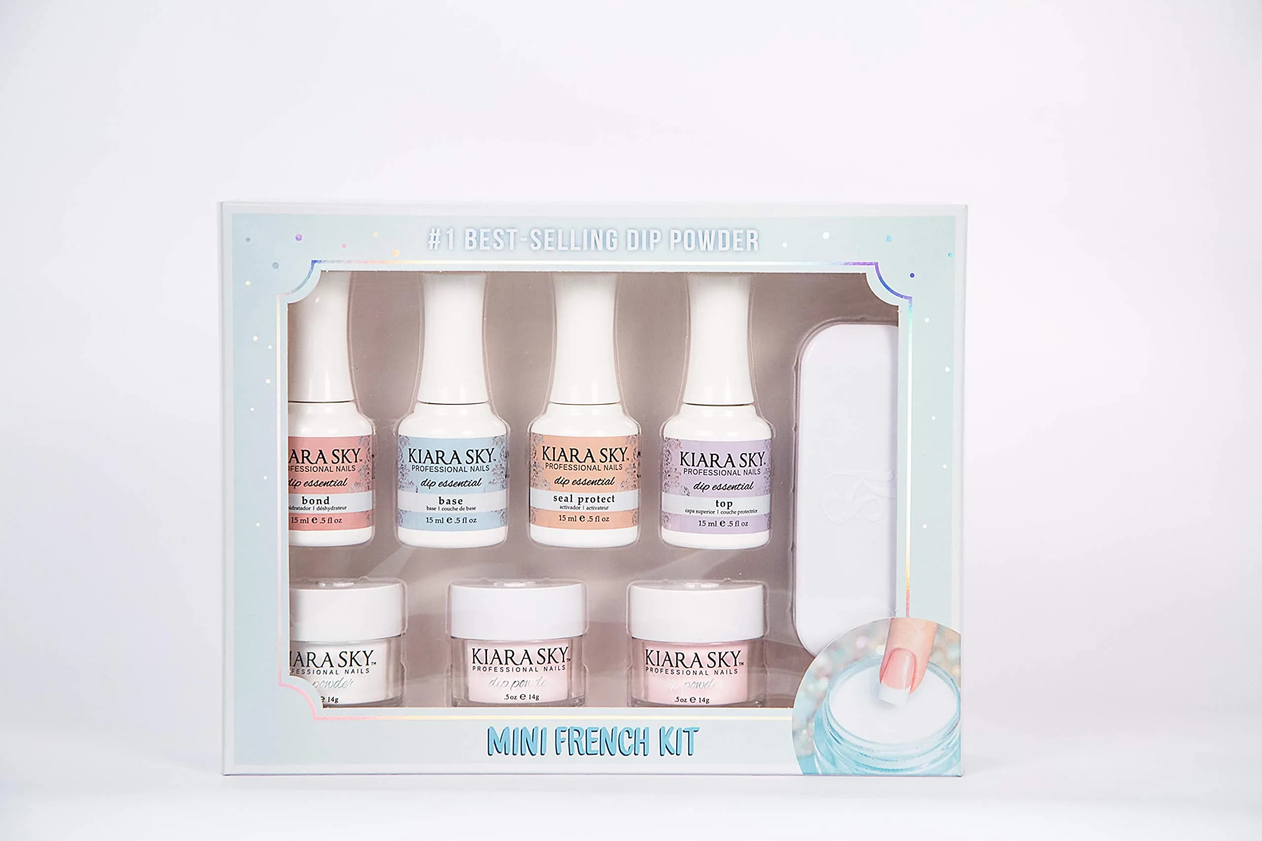 Kiara Sky Mini Kit (White, Light Pink, Dark Pink) | Dip Manicure Kit for Natural Nails (MINI)