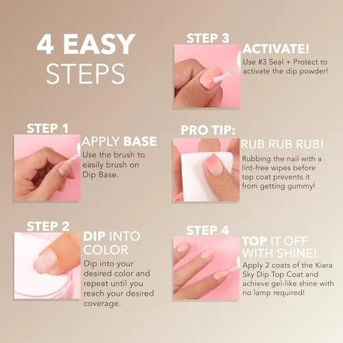Kiara Sky Mini Kit (White, Light Pink, Dark Pink) | Dip Manicure Kit for Natural Nails (MINI) thumbnail 2