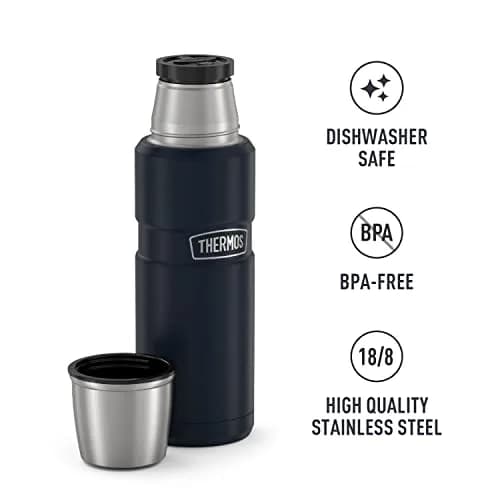 THERMOS Stainless King Vacuum-Insulated Compact Bottle, 591ml (16 Ounce), Midnight Blue | Hot for 18 Hrs, Cold for 24 Hrs thumbnail 5