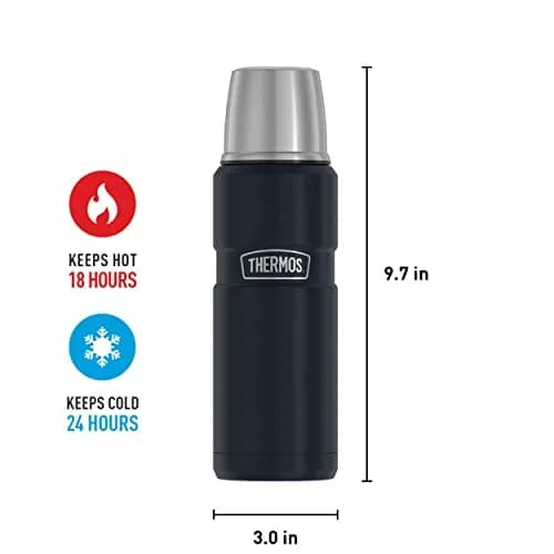 THERMOS Stainless King Vacuum-Insulated Compact Bottle, 591ml (16 Ounce), Midnight Blue | Hot for 18 Hrs, Cold for 24 Hrs thumbnail 6