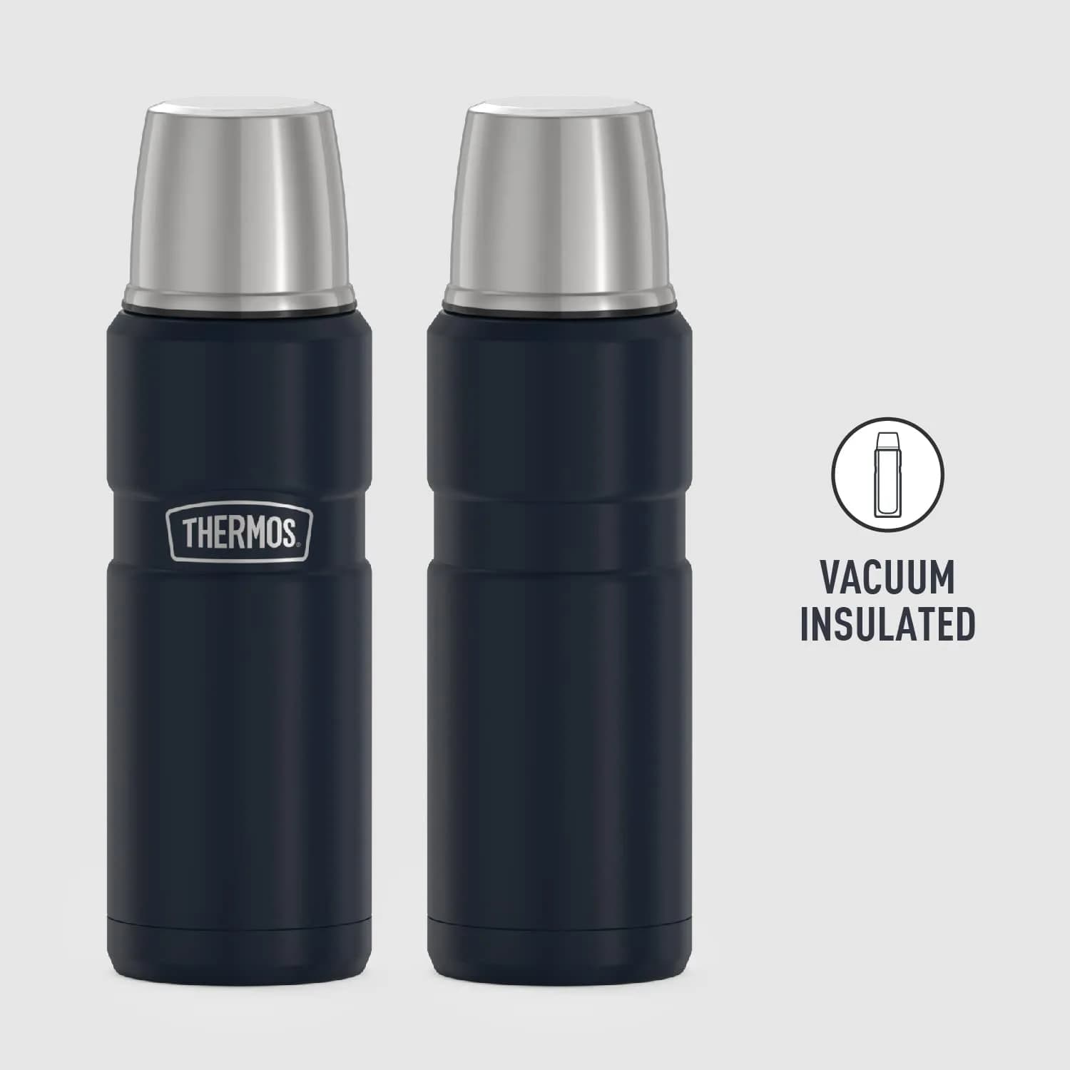 THERMOS Stainless King Vacuum-Insulated Compact Bottle, 591ml (16 Ounce), Midnight Blue | Hot for 18 Hrs, Cold for 24 Hrs - view 2