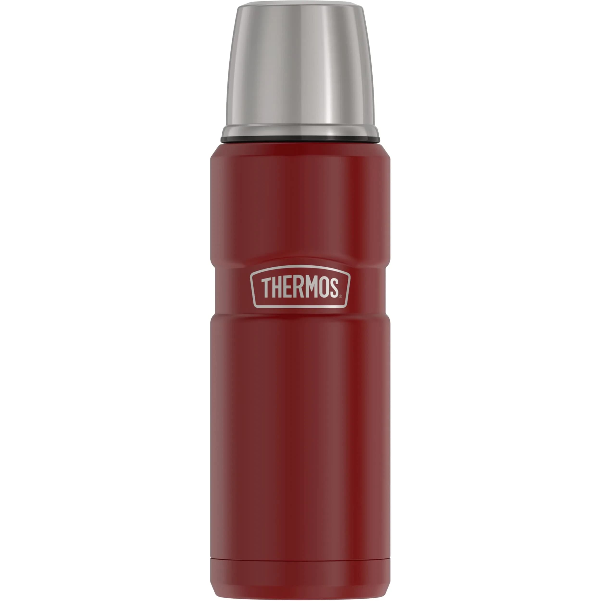 THERMOS Stainless King Compact Bottle 591ml (16 Ounce) | Keeps Drinks Hot 18 Hrs, Cold 24 Hrs — Rustic Red