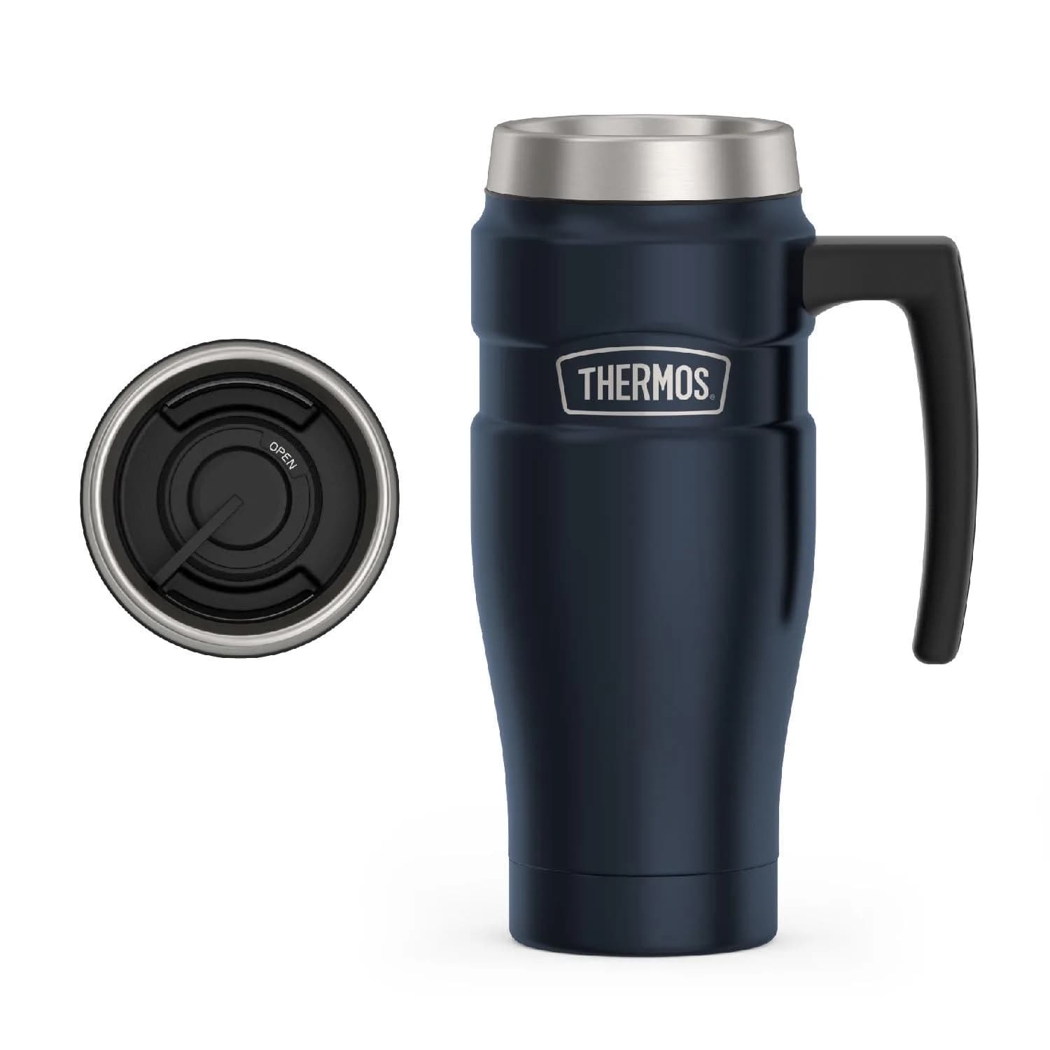 THERMOS Stainless King 16oz Travel Tumbler - Midnight Blue | Hot 7 Hrs, Cold 18 Hrs - main product image
