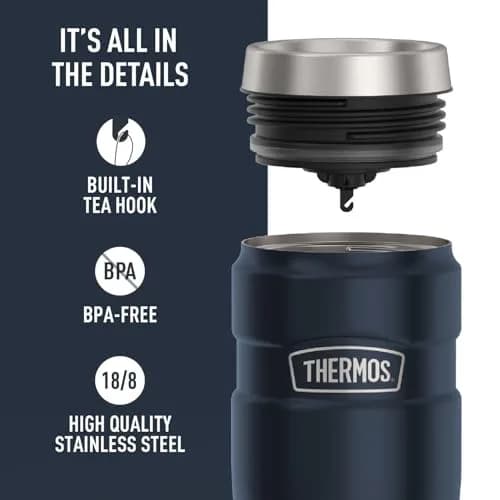 THERMOS Stainless King 16oz Tumbler - Midnight Blue | Hot 7 Hrs, Cold 18 Hrs thumbnail 4