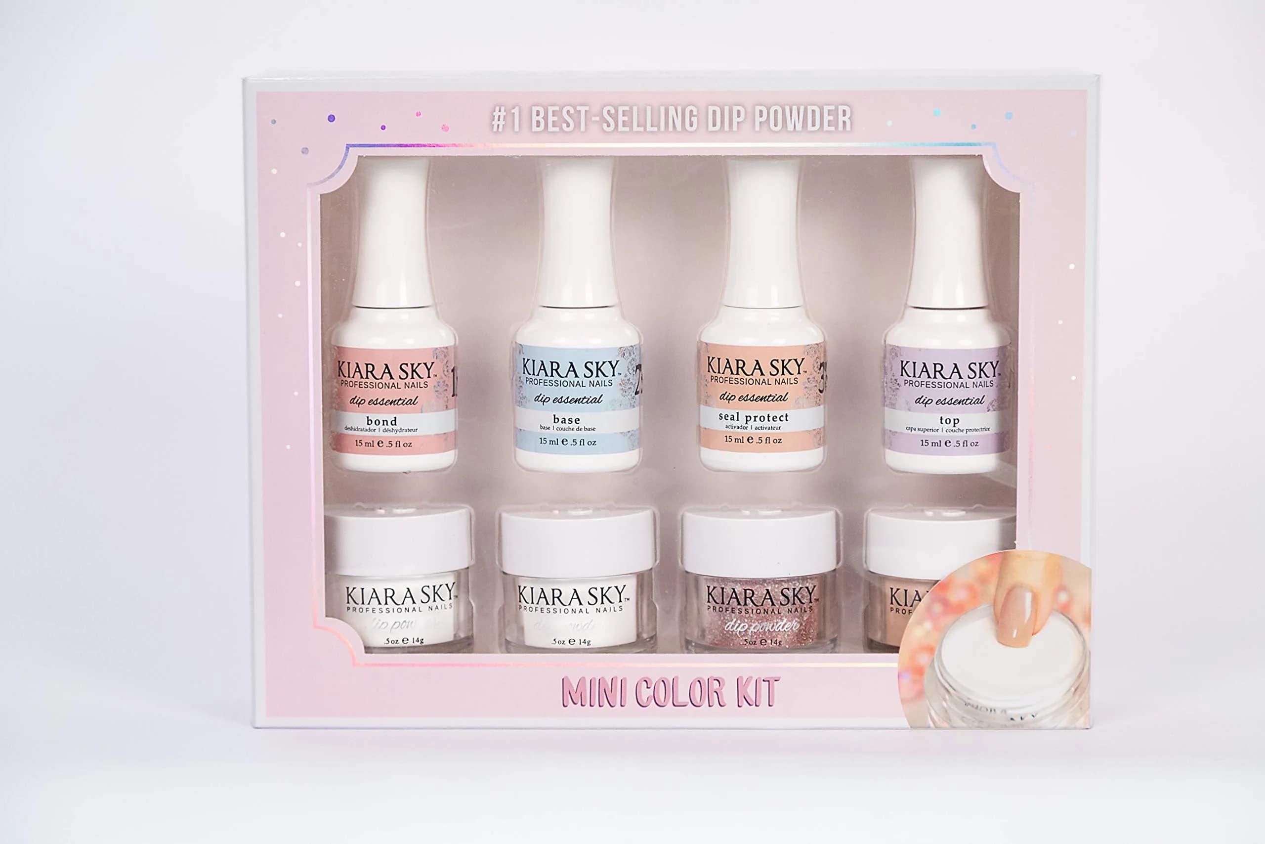 Kiara Sky Mini Kit (Color) | Lightweight, Long-Lasting Nails, USA Formulation — Color Dip Mini Kit