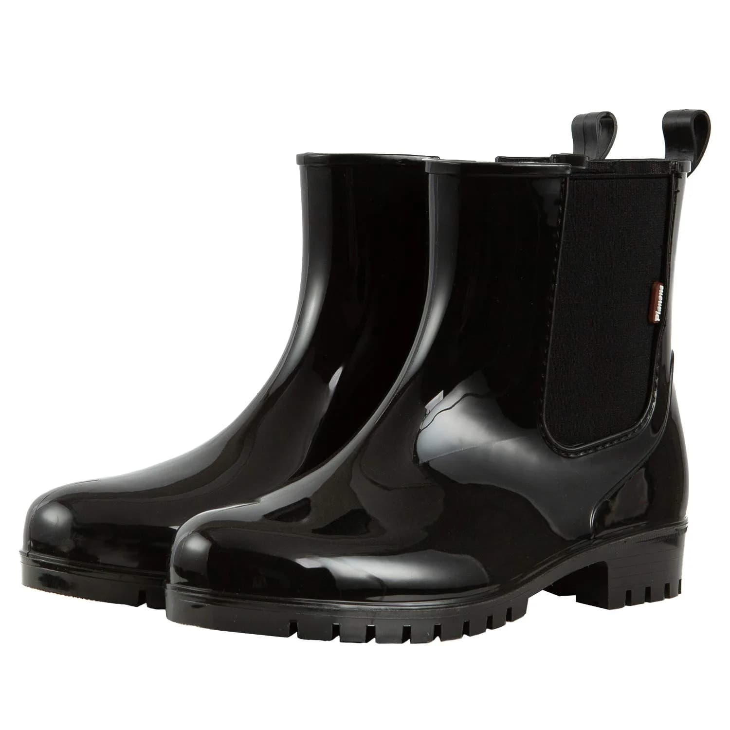planone Black Chelsea Rain Boots for Women | Waterproof Ankle Height with Non-Slip Sole — Black