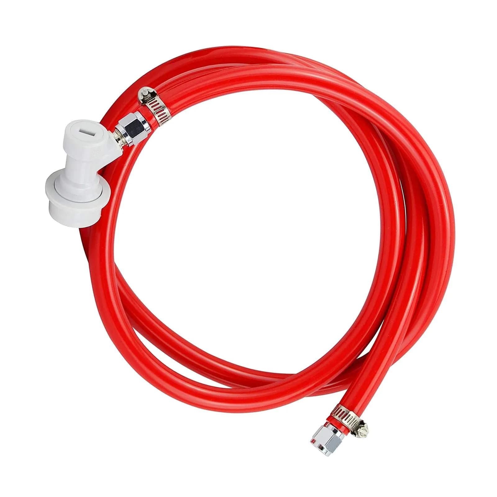 Ferroday Ball Lock Gas Line Assembly 5ft (1.52m) Red | Leak-Proof CO2 Hose for Home Brewing — 5ft Gas Line Assembly