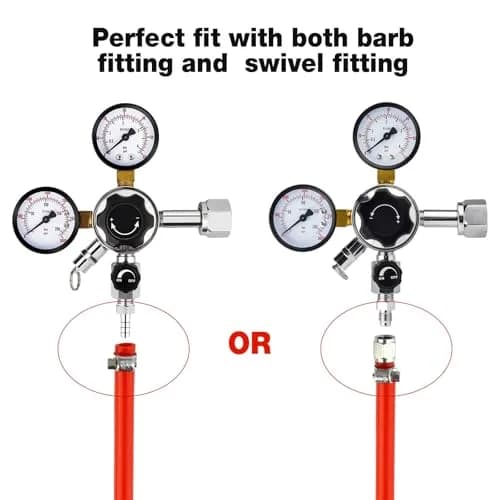 Ferroday Ball Lock Gas Line Assembly 5ft (1.52m) Red | Leak-Proof CO2 Hose for Home Brewing thumbnail 5