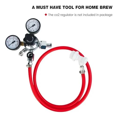 Ferroday Ball Lock Gas Line Assembly 5ft (1.52m) Red | Leak-Proof CO2 Hose for Home Brewing thumbnail 6
