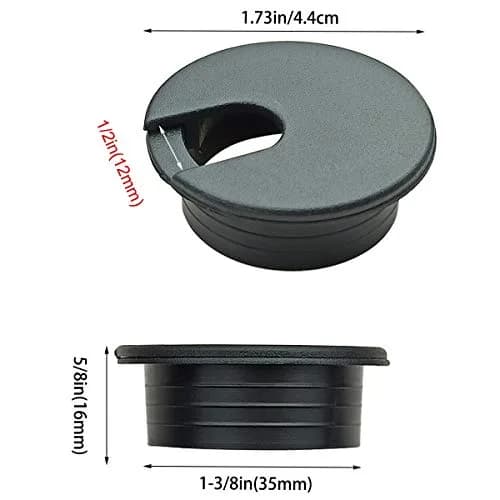 TTSAM Black Plastic Wire Cord Cable Grommets Hole Cover, 35mm (1-3/8 Inch) Mounting Hole Diameter | Pack of 6 thumbnail 4