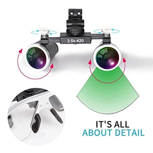 Dentasop Blue Dental Binocular Loupes 3.5x Magnification, 420mm Working Distance | Professional Dental Loupes for Students & Dentists thumbnail 3