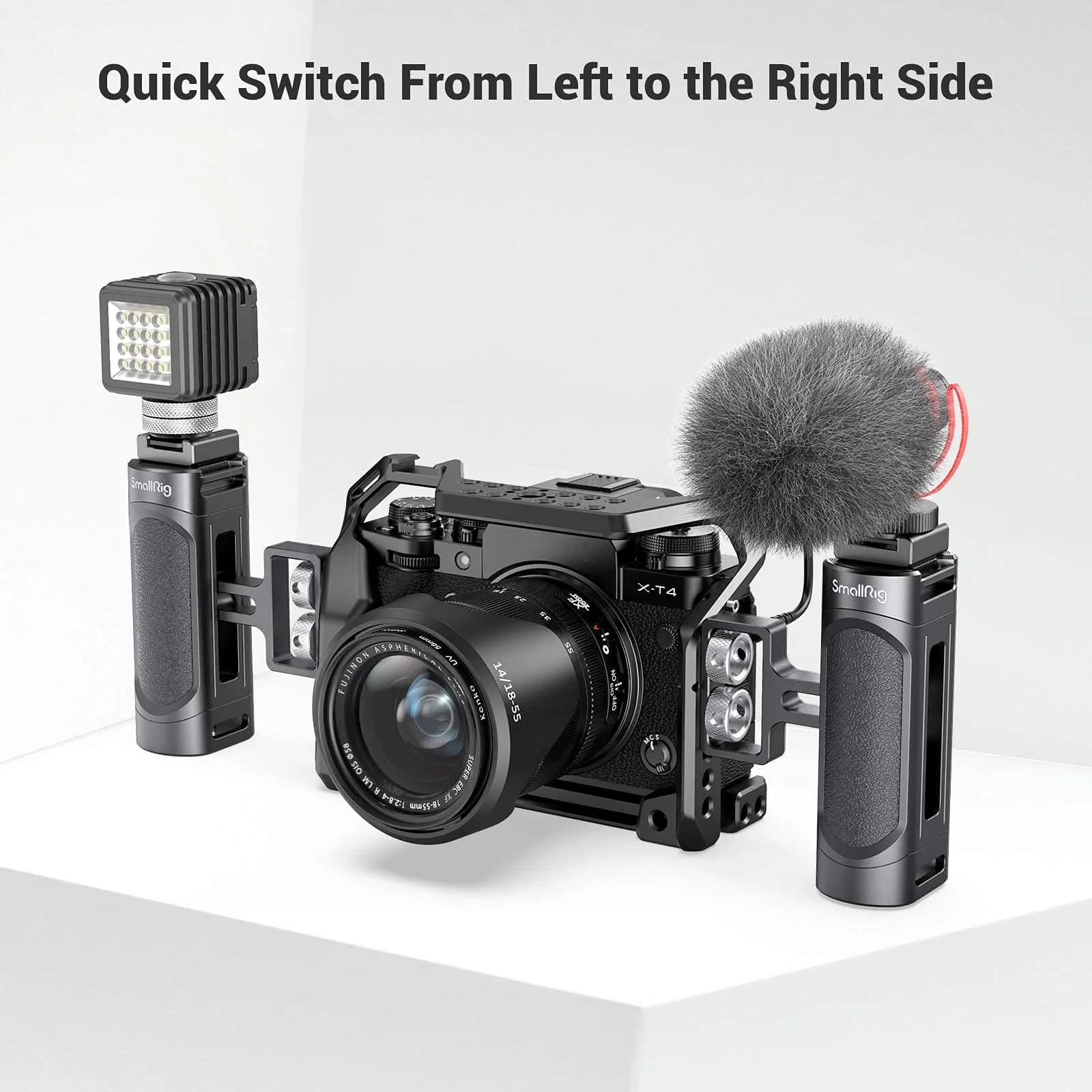 SMALLRIG Mini Side Handle Handgrip with Dual 1/4"-20 Screw Mount & Built-in Wrench, Up and Down Adjustable (139g) | Camera Cage Mount - view 3