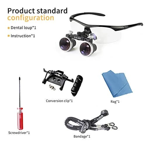 Dentasop 3.5x Magnifier Loupes 429mm Working Distance (Silver) | Professional Dental Loupes for Hygienists & Dentists thumbnail 1