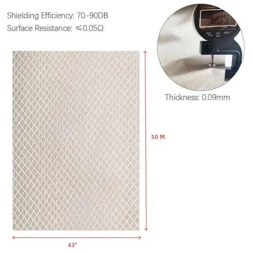 Amradield Faraday Fabric 43" Wide x 50 Meters Long | EMI RFID Shielding Block WiFi RF Anti-Radiation Military Grade thumbnail 4