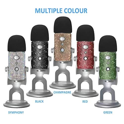 YOUSHARES Blue Yeti Foam Windscreen with Glitter Bling Sticker, Silver | Compatible with Blue Yeti Microphones thumbnail 4