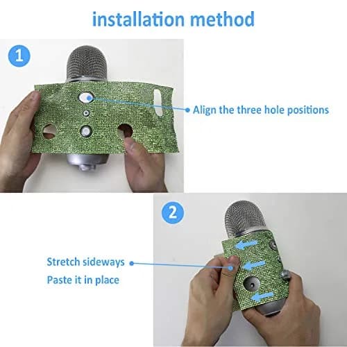 YOUSHARES Blue Yeti Foam Windscreen with Glitter Bling Sticker, Silver | Compatible with Blue Yeti Microphones thumbnail 5